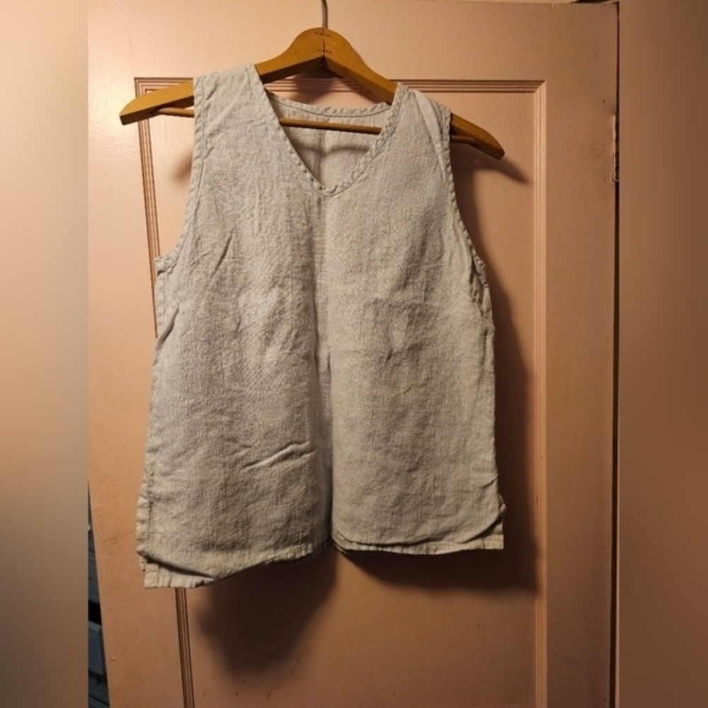 Vintage lilac linen‎ tank top, sz L